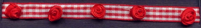 Roosjes band rood  Per Meter