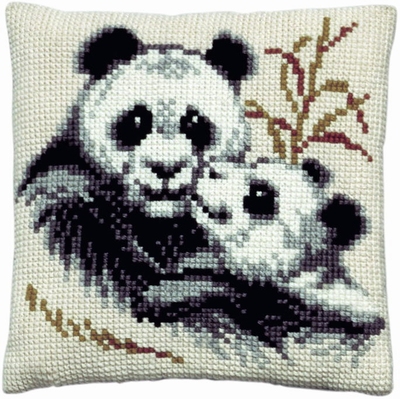 Kruissteek Kussenpakket Panda met jong