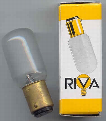 Bajonet B15 lampje 235v 20w
