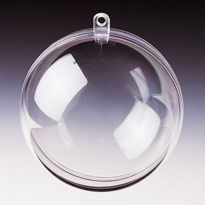 Transparante plastic bal deelbaar 8 cm