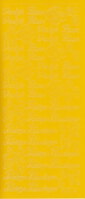 Stickervel Pasen geel  10 x 23 cm