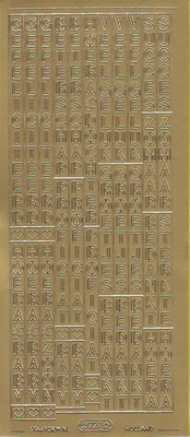 Stickervel Text goud  10 x 23 cm