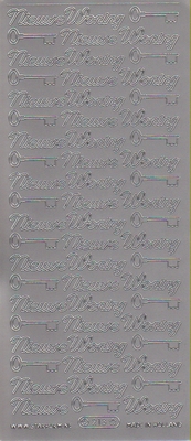 Stickervel Nieuwe Woning zilver  10 x 23 cm