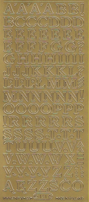 Stickervel Letters goud  10 x 23 cm