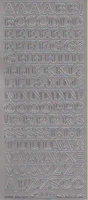 Stickervel Letters zilver  10 x 23 cm