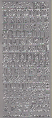 Stickervel Letters zilver  10 x 23 cm