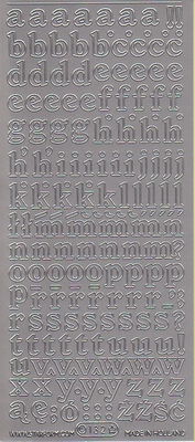 Stickervel Letters zilver  10 x 23 cm