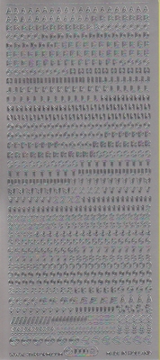 Stickervel Letters & Cijfers zilver  10 x 23 cm