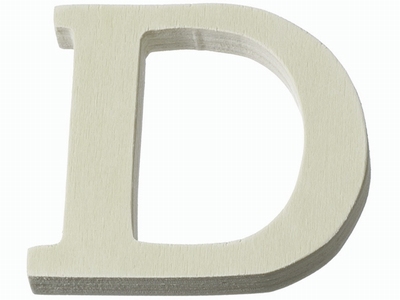 Houten letter D  4 cm