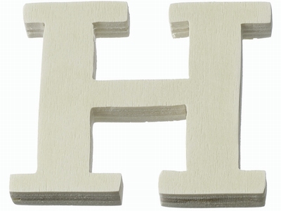 Houten letter H  4 cm