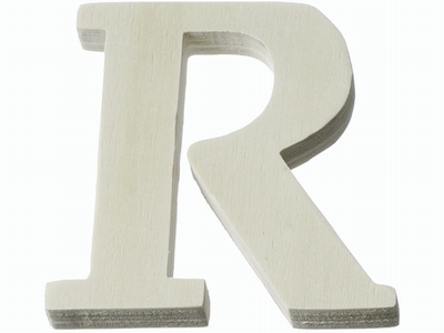 Houten letter R  4 cm