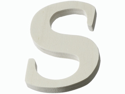 Houten letter S  4 cm