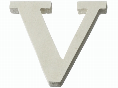 Houten letter V  4 cm