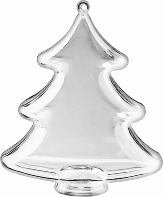 Transparante plastic Kerstboom deelbaar 10 cm 