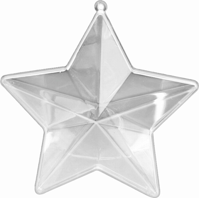 Transparante plastic  Ster deelbaar 14 cm