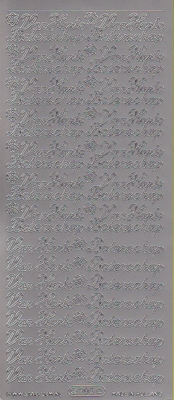 Stickervel Van Harte Beterschap zilver  10 x 23 cm