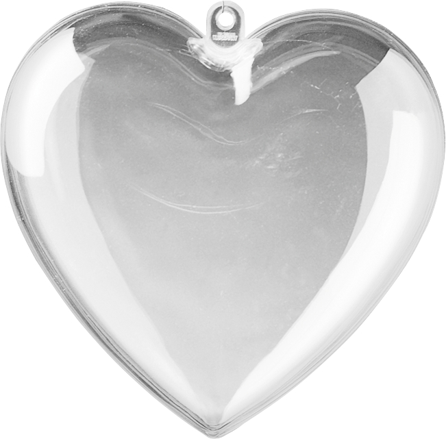 Transparant Hart deelbaar10 cm