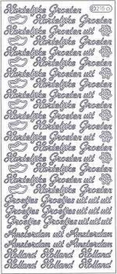 Sticker vel Hartelijke Groeten  10 x 23 cm
