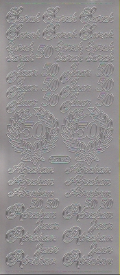 Stickervel Abraham / Sara zilver  10 x 23 cm
