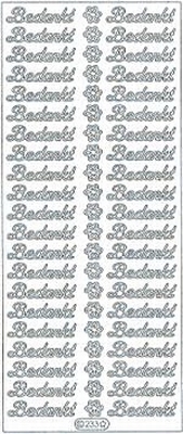 Sticker vel Bedankt  10 x 23 cm