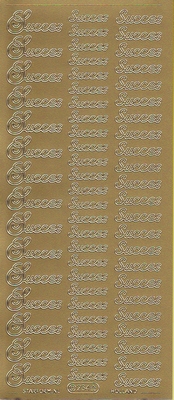 Stickervel Succes goud  10 x 23 cm