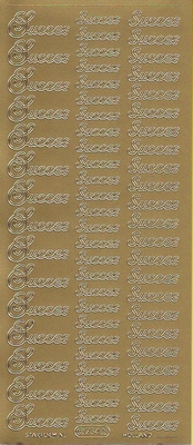 Stickervel Succes goud  10 x 23 cm