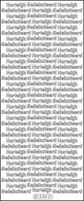 Sticker vel Hartelijk Gefeliciteerd Klein  10 x 23 cm