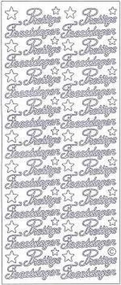 Sticker vel Prettige Feestdagen  10 x 23 cm