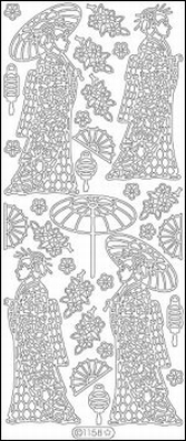 Sticker vel Orientaalse Dames  10 x 23 cm