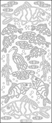 Sticker vel Orientaalse Vissen  10 x 23 cm