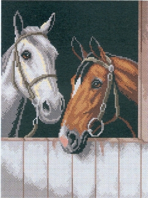 2 paarden op stal