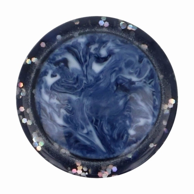 Knoop gemarmerd met glitterrand  Per Stuk