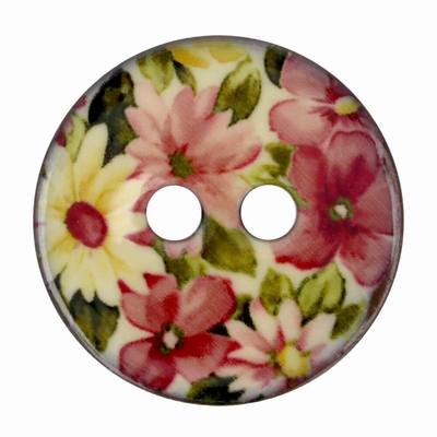 Knoop Kokos Bloem Rose Wit  Per Stuk