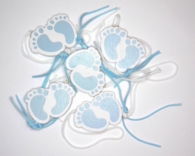 Gelukspoppetjes Babyvoetje Blauw  5 stuks