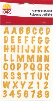 Glitter Rub-ons Goud  15x10 cm