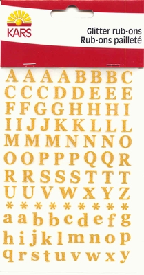 Glitter Rub-ons Goud  15x10 cm