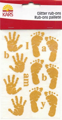 Glitter Rub-ons Goud  15x10 cm