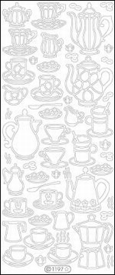Sticker vel Koffie Servies  10 x 23 cm
