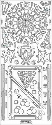 Sticker vel Biljart - Dart  10 x 23 cm