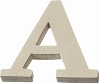 Houten letter A 4 cm