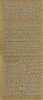 Stickervel Cijfers & Tekst goud 10 x 23 cm