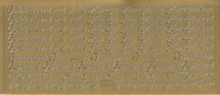 Stickervel Huwelijks Teksten goud 10 x 23 cm