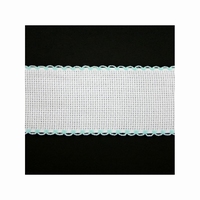 Aida band wit rand licht blauw Per Meter
