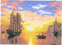 Zonsondergang in baai 