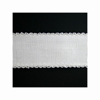 Aida band wit zilver Per Meter