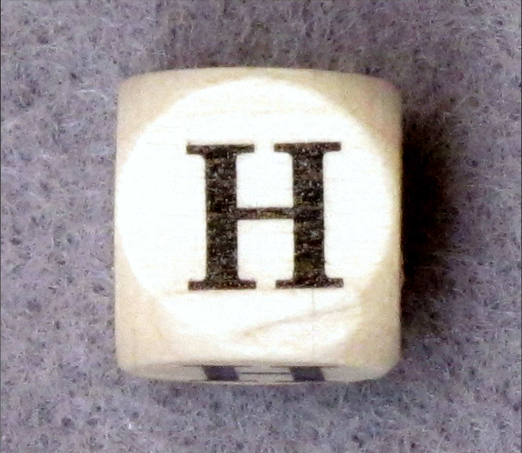 Houten Letterdobbelsteen H 