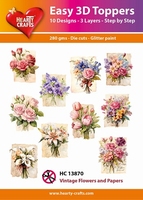 Easy 3D-Toppers, Vintage Flowers and Papers 