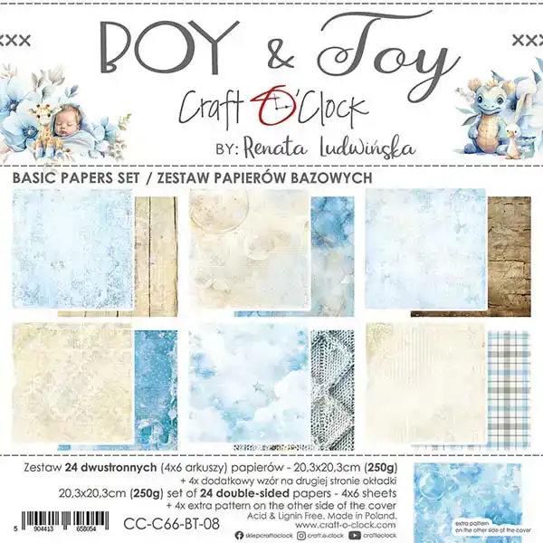 Craft o Clock Boy & Toy basic pad 20x20 20x20 cm