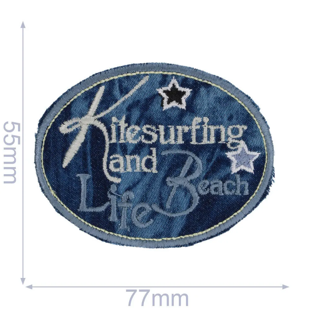 Applicatie Kitesurfing and Beach Life donkere jeans 