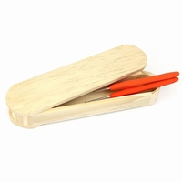 Haaknaaldendoosje hout naturel met magneetsluiting 